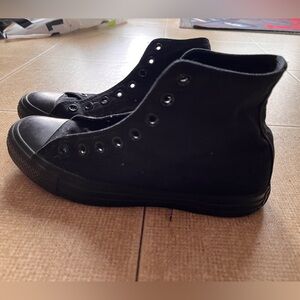 All Black Converse (No laces)